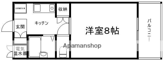 オークヒルズ苫編(1K/1階)の間取り写真