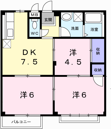 エルダー佐々木(3DK/2階)の間取り写真