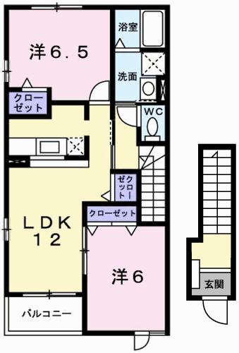 アルトウンドユング(2LDK/2階)の間取り写真