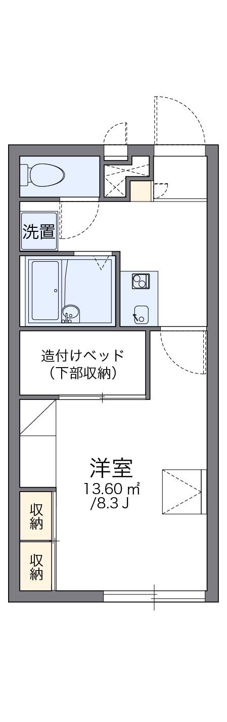 レオパレスHARU2(1K/1階)の間取り写真