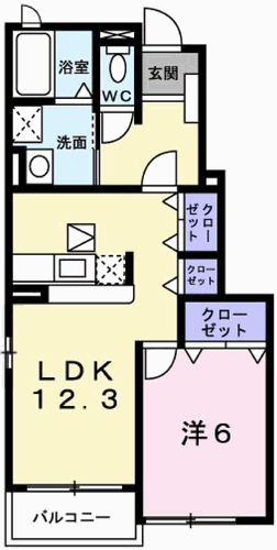 ベル アンジュ Ⅱ(1LDK/1階)の間取り写真