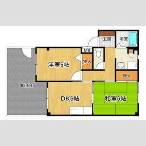 エーデルⅡ(2DK/1階)の間取り写真