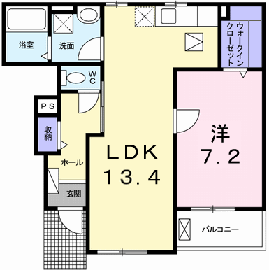 ビオラ・フィオーレ・辻井(1LDK/1階)の間取り写真