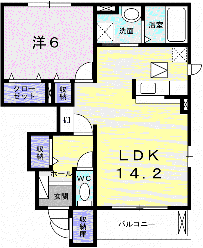 セレーノ・KⅡ(1LDK/1階)の間取り写真