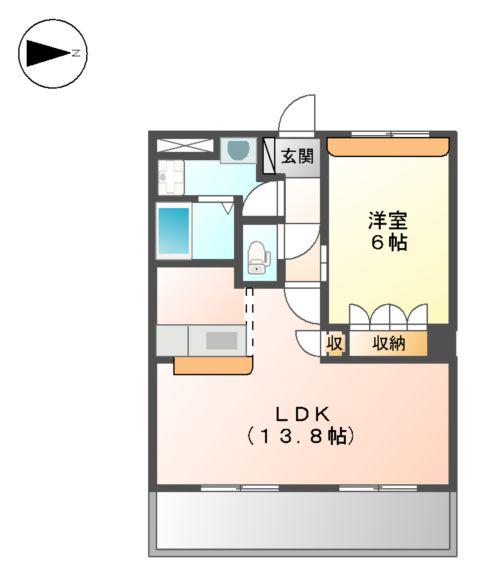 ルミナスコート(1LDK/1階)の間取り写真