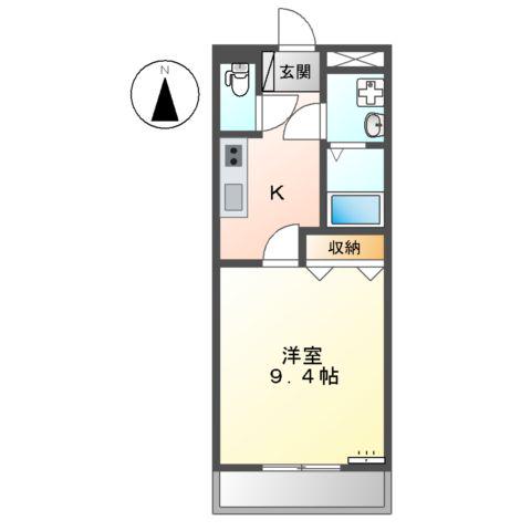 ラベンダーハイツ(1K/2階)の間取り写真