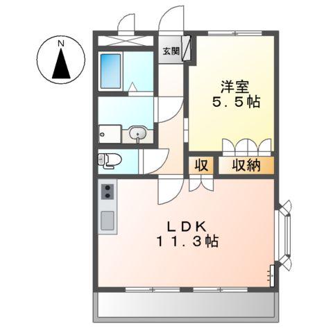 アネックス砥堀(1LDK/2階)の間取り写真
