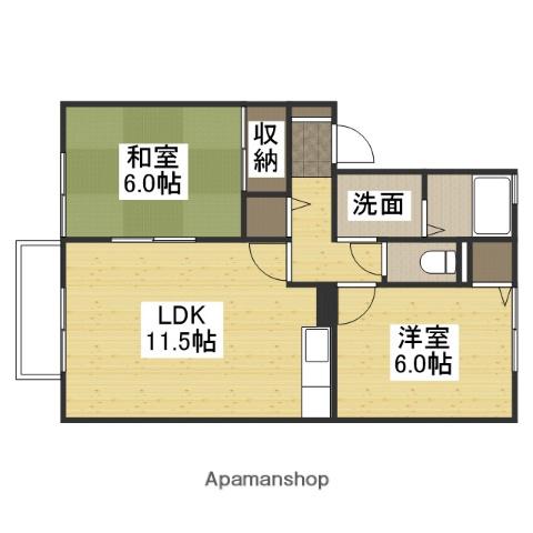 アンシャンテ(2LDK/2階)の間取り写真