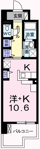 クレール姫路Ⅱ(1K/5階)の間取り写真