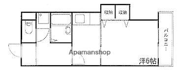 MISTRAL岡田(1K/1階)の間取り写真