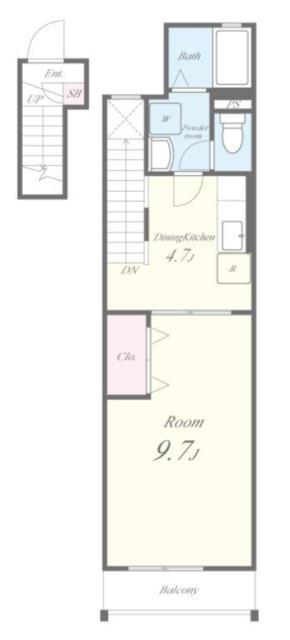 メゾン・サンベリーナ(1DK/2階)の間取り写真