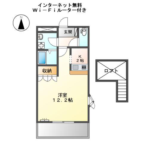アシュランス(1K/2階)の間取り写真