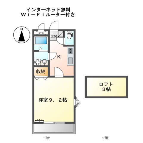 セピアコンフォース(1K/2階)の間取り写真