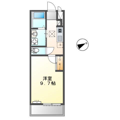 ソレイユ(1K/2階)の間取り写真