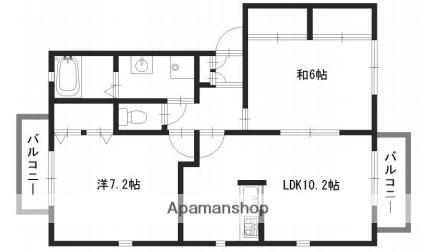 ラフィーネ田寺東 B棟(2LDK/2階)の間取り写真