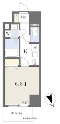 MISTRAL姫路駅前Ⅳ(1K/6階)の間取り写真