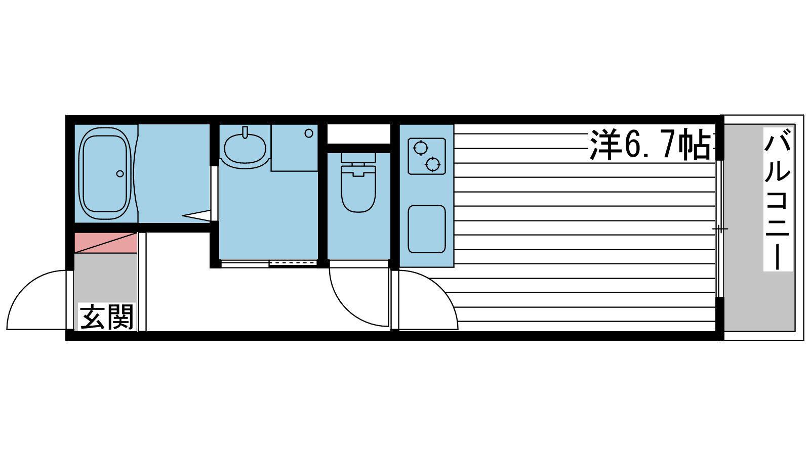 マンション マタージュ(ワンルーム/2階)の間取り写真