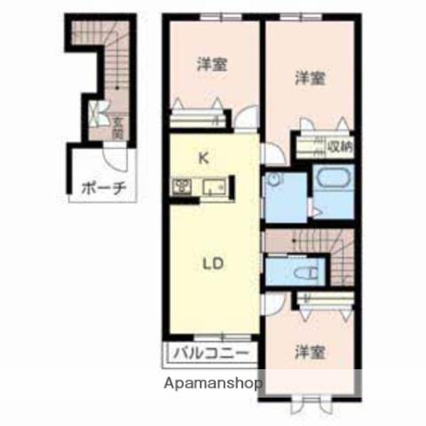 ラ・グリシーヌ(3LDK/2階)の間取り写真