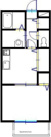 プランドール夢咲(1K/1階)の間取り写真