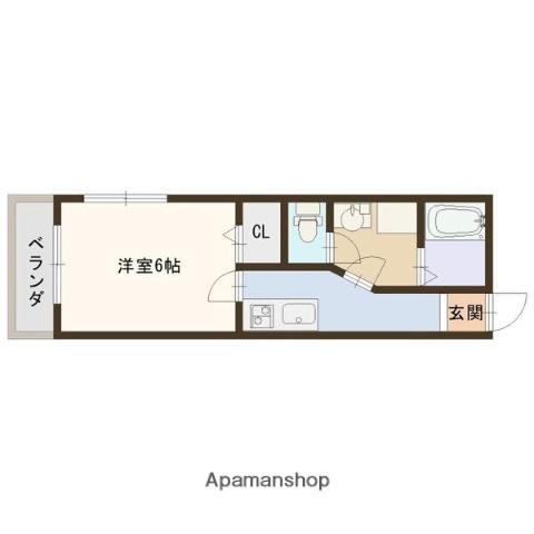 GORI田寺(1K/2階)の間取り写真