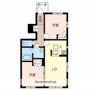 モンブラン(2LDK/1階)の間取り写真