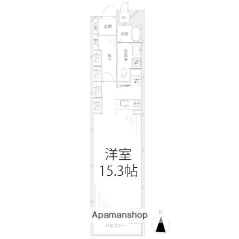 キャッスルコート西新町(ワンルーム/4階)の間取り写真