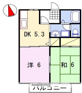 アルカンシェール(2K/1階)の間取り写真