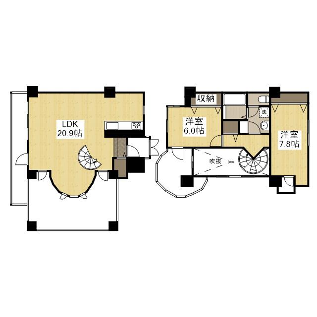 フィールトレイン(2LDK/5階)の間取り写真