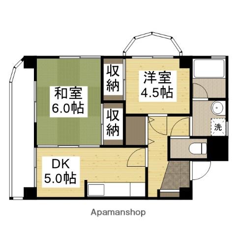 クリーンピア英賀保(2DK/4階)の間取り写真