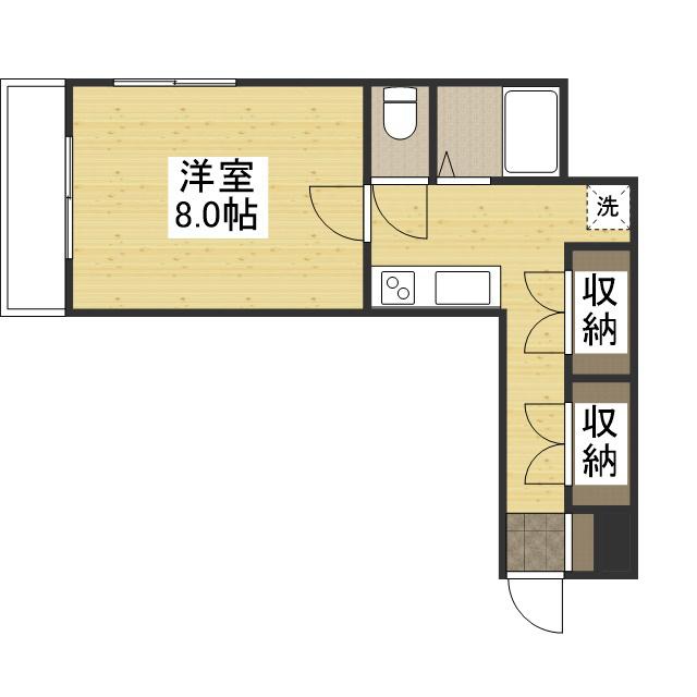 ルークレジデンス姫路Ⅲ(1K/3階)の間取り写真