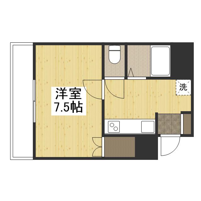 ルークレジデンス姫路Ⅲ(1K/8階)の間取り写真