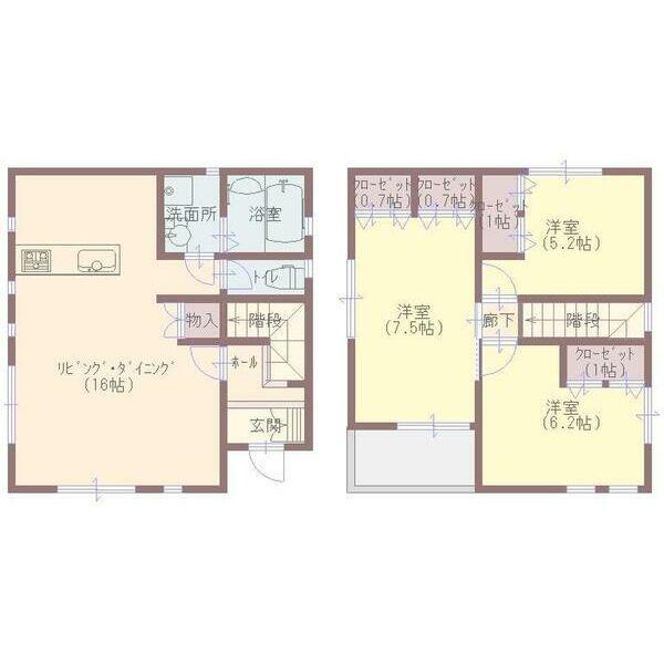 播但線 姫路駅 徒歩14分 2階建 築10年(3LDK)の間取り写真