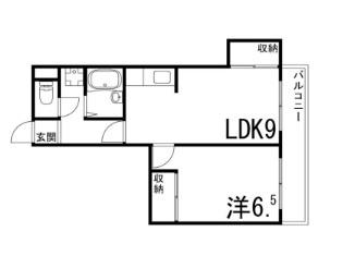 レジデンス西庄(1LDK/3階)の間取り写真