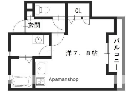 ルシエール神屋町(ワンルーム/1階)の間取り写真