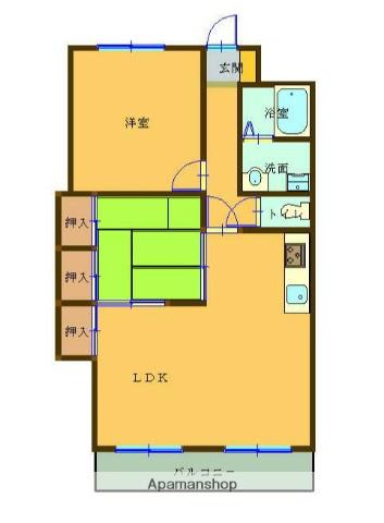 イーストアヴェニュー(2LDK/2階)の間取り写真