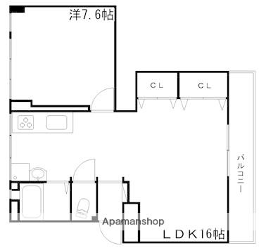 ONE LIGHTマンション(1LDK/4階)の間取り写真