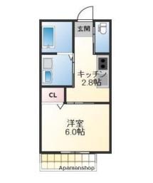 SKハイツ(1K/1階)の間取り写真