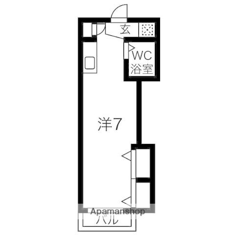 ジュネス野里(ワンルーム/1階)の間取り写真