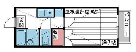 フェリーチェ青山(1K/2階)の間取り写真