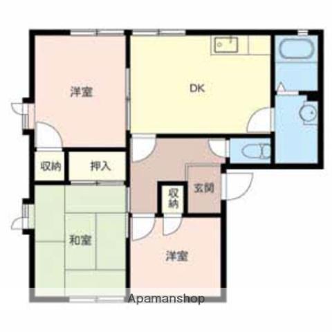 メモリーハイツ(3DK/1階)の間取り写真