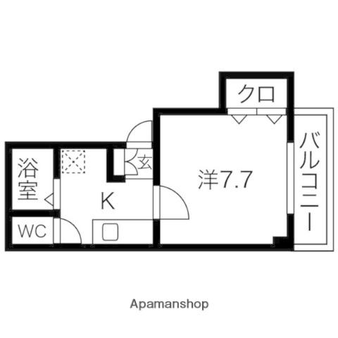クレアトゥールOTSUKA(1K/1階)の間取り写真