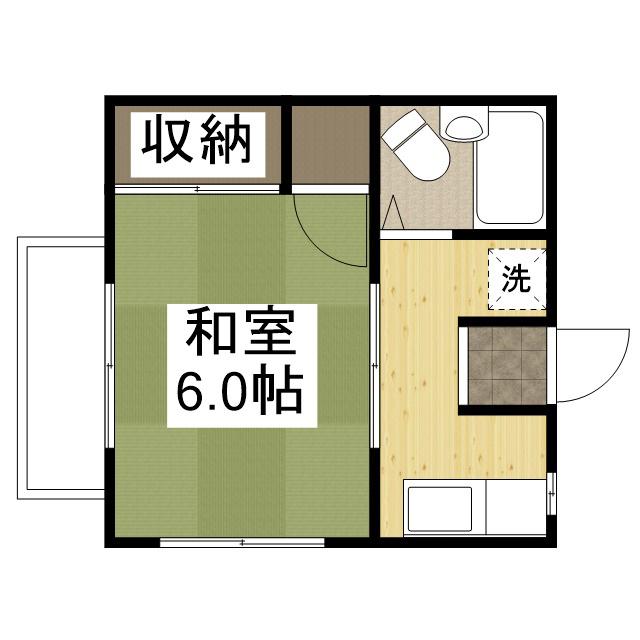 京口アパート(1K/1階)の間取り写真