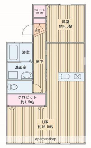 タデノハイツ(1LDK/2階)の間取り写真