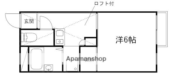 ピーチ書写(ワンルーム/2階)の間取り写真