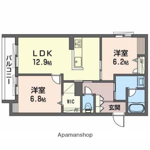 クロスウェル(2LDK/2階)の間取り写真