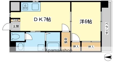 コーポラス神子岡(1DK/3階)の間取り写真