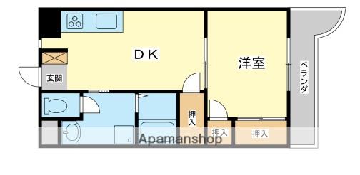 コーポラス神子岡(1DK/5階)の間取り写真