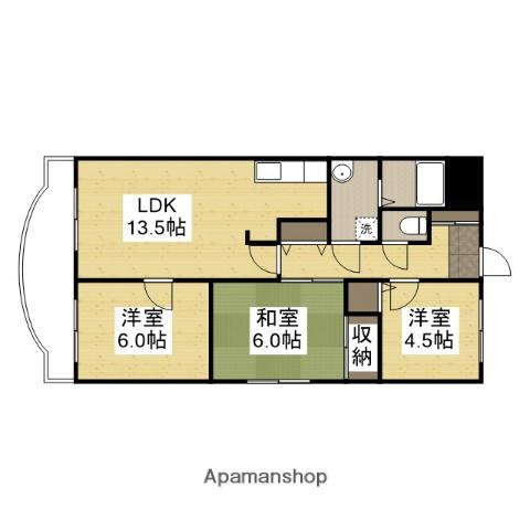 グラースガーデン今宿(3LDK/1階)の間取り写真