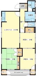 垣根マンション(3LDK/3階)の間取り写真