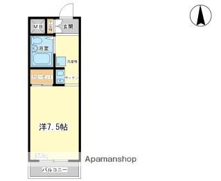 ロイヤルヒルズ北平野(1K/3階)の間取り写真